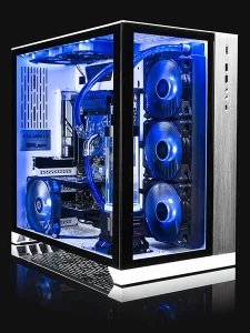 F1 Blue Ice desktop trading computer with white chassis